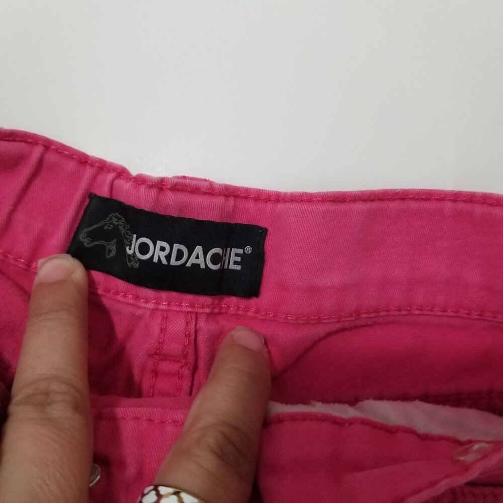 🔴 Jordache sparkle pink lightweight denim shorts girls size 7 (F23) - Picture 7 of 8